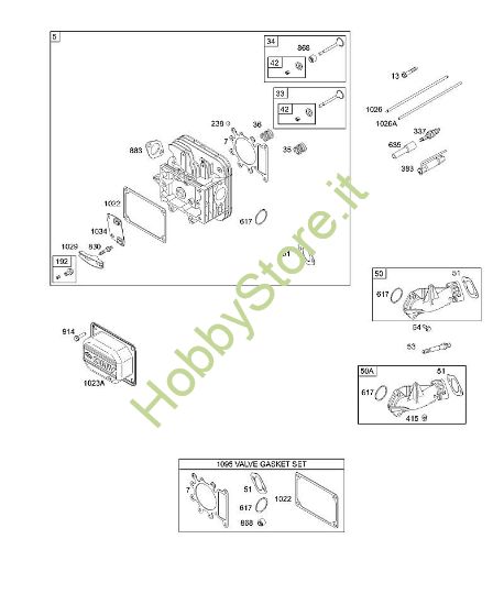 H - Testata, collettore di aspirazione, set guarnizioni valvole B&S - 31 €¦ 311707-0146-E1 brand Stihl
